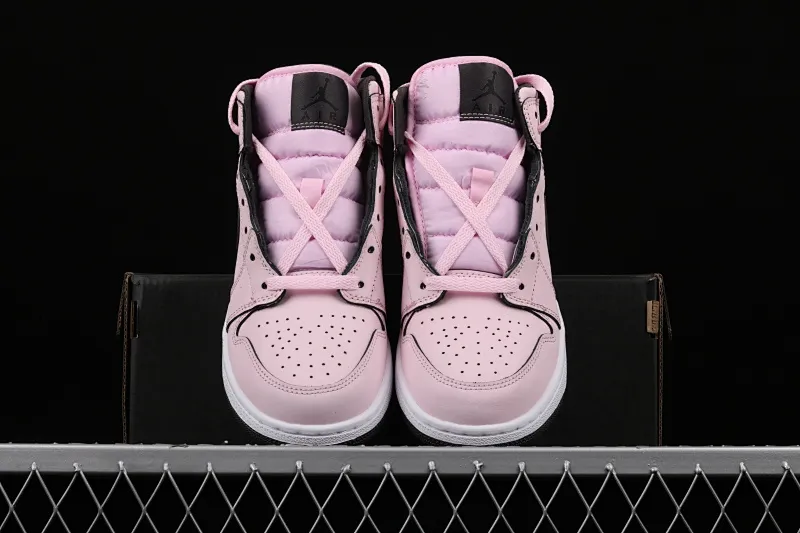 All categories Air Jordan Jordan series basketball shoes Air Jordan 1 Mid Air Jordan 1 Mid GS AJ1 Joe 1 white black pink cherry blossom 555112-601